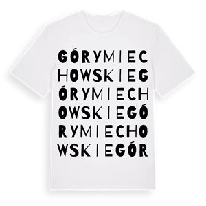 Góry Miechowskie ordlek t-shirt – ekologisk bomull t-shirt från Pinshirt