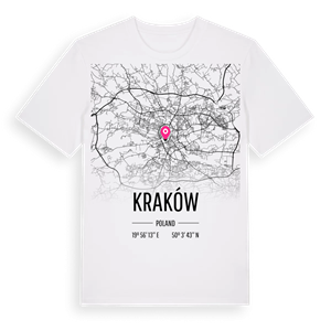 Kraków karta t-shirt – ekologisk bomull t-shirt från Pinshirt