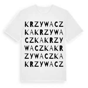 Krzywaczka ordlek t-shirt – ekologisk bomull t-shirt från Pinshirt