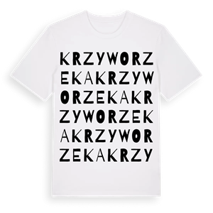 Krzyworzeka ordlek t-shirt – ekologisk bomull t-shirt från Pinshirt