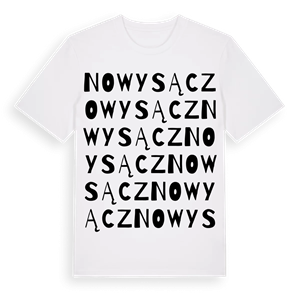 Nowy Sącz ordlek t-shirt – ekologisk bomull t-shirt från Pinshirt