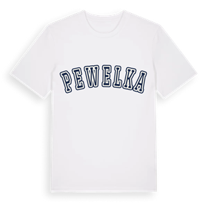 Pewelka college t-shirt – ekologisk bomull t-shirt från Pinshirt