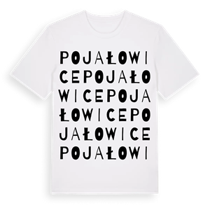 Pojałowice ordlek t-shirt – ekologisk bomull t-shirt från Pinshirt