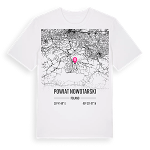 powiat nowotarski karta t-shirt – ekologisk bomull t-shirt från Pinshirt