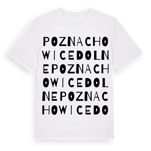 Poznachowice Dolne ordlek t-shirt – ekologisk bomull t-shirt från Pinshirt