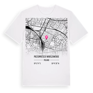 Przedmieście Warszawskie karta t-shirt – ekologisk bomull t-shirt från Pinshirt