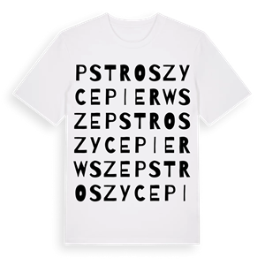 Pstroszyce Pierwsze ordlek t-shirt – ekologisk bomull t-shirt från Pinshirt