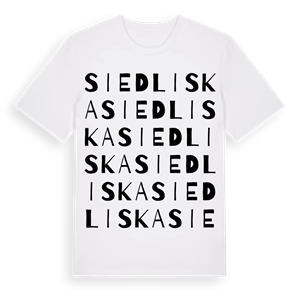 Siedliska ordlek t-shirt – ekologisk bomull t-shirt från Pinshirt