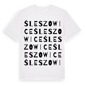 Śleszowice ordlek t-shirt – ekologisk bomull t-shirt från Pinshirt