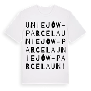 Uniejów-Parcela ordlek t-shirt – ekologisk bomull t-shirt från Pinshirt