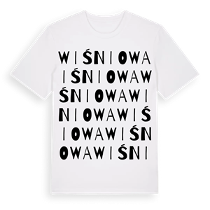 Wiśniowa ordlek t-shirt – ekologisk bomull t-shirt från Pinshirt