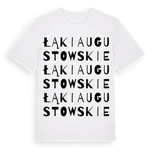 Łąki Augustowskie ordlek t-shirt – ekologisk bomull t-shirt från Pinshirt