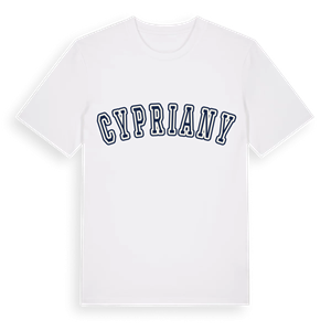 Cypriany college t-shirt – ekologisk bomull t-shirt från Pinshirt