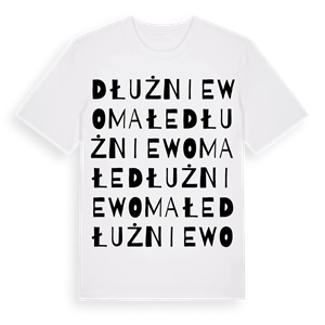 Dłużniewo Małe ordlek t-shirt – ekologisk bomull t-shirt från Pinshirt