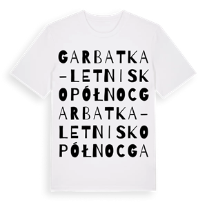Garbatka-Letnisko Północ ordlek t-shirt – ekologisk bomull t-shirt från Pinshirt