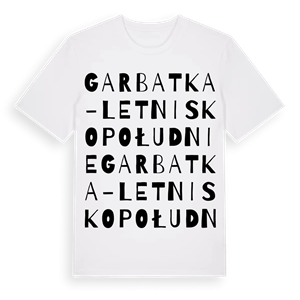 Garbatka-Letnisko Południe ordlek t-shirt – ekologisk bomull t-shirt från Pinshirt