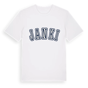 Janki college t-shirt – ekologisk bomull t-shirt från Pinshirt
