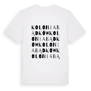 Kolonia Bądków ordlek t-shirt – ekologisk bomull t-shirt från Pinshirt