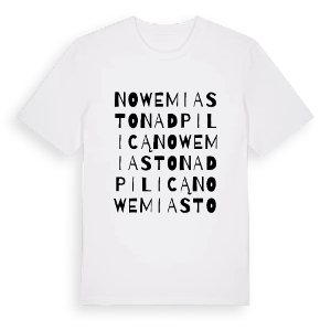 Nowe Miasto nad Pilicą ordlek t-shirt – ekologisk bomull t-shirt från PinShirt