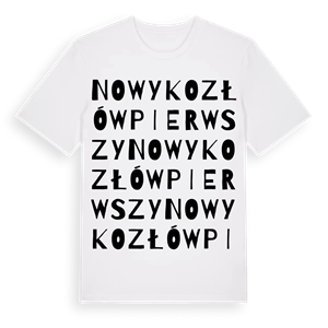 Nowy Kozłów Pierwszy ordlek t-shirt – ekologisk bomull t-shirt från Pinshirt