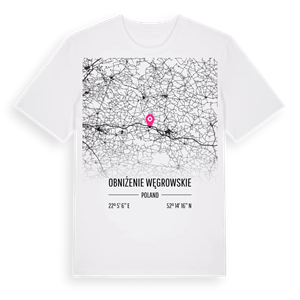 Obniżenie Węgrowskie karta t-shirt – ekologisk bomull t-shirt från Pinshirt