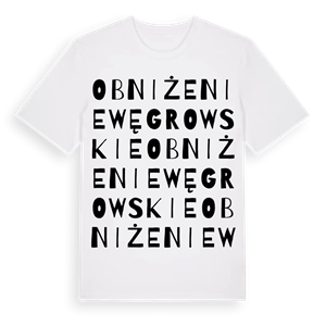 Obniżenie Węgrowskie ordlek t-shirt – ekologisk bomull t-shirt från Pinshirt