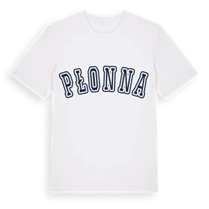 Płonna college t-shirt – ekologisk bomull t-shirt från Pinshirt