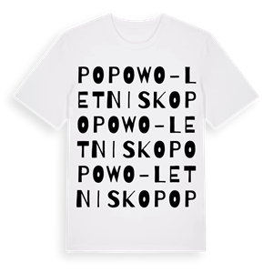 Popowo-Letnisko ordlek t-shirt – ekologisk bomull t-shirt från Pinshirt