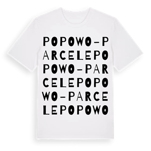 Popowo-Parcele ordlek t-shirt – ekologisk bomull t-shirt från Pinshirt