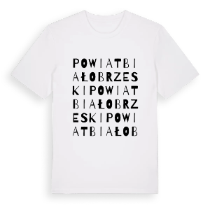 powiat białobrzeski ordlek t-shirt – ekologisk bomull t-shirt från Pinshirt