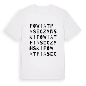 powiat piaseczyński ordlek t-shirt – ekologisk bomull t-shirt från Pinshirt