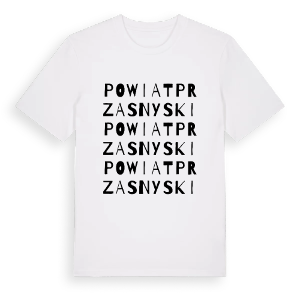 powiat przasnyski ordlek t-shirt – ekologisk bomull t-shirt från PinShirt