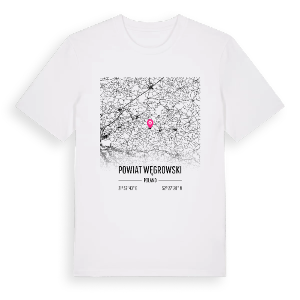 powiat węgrowski karta t-shirt – ekologisk bomull t-shirt från Pinshirt