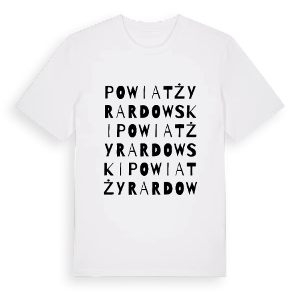 powiat żyrardowski ordlek t-shirt – ekologisk bomull t-shirt från PinShirt