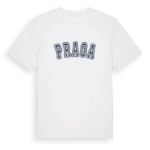 Praga college t-shirt – ekologisk bomull t-shirt från Pinshirt