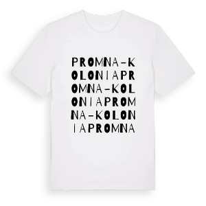 Promna-Kolonia ordlek t-shirt – ekologisk bomull t-shirt från Pinshirt