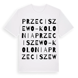 Przeciszewo-Kolonia ordlek t-shirt – ekologisk bomull t-shirt från Pinshirt