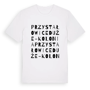 Przystałowice Duże-Kolonia ordlek t-shirt – ekologisk bomull t-shirt från Pinshirt