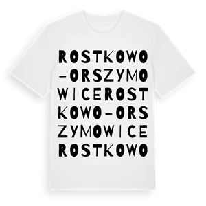 Rostkowo-Orszymowice ordlek t-shirt – ekologisk bomull t-shirt från Pinshirt