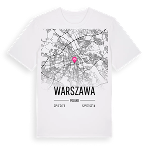 Warszawa karta t-shirt – ekologisk bomull t-shirt från Pinshirt