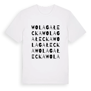 Wola Gałecka ordlek t-shirt – ekologisk bomull t-shirt från Pinshirt