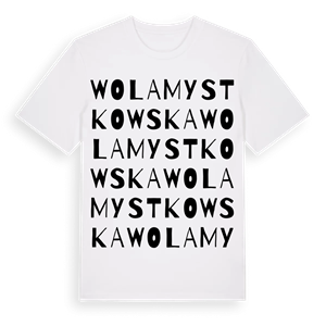 Wola Mystkowska ordlek t-shirt – ekologisk bomull t-shirt från Pinshirt