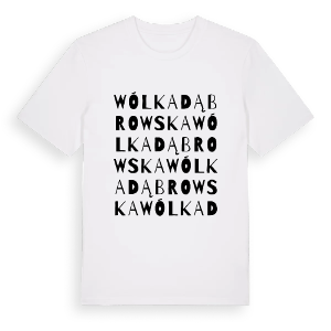 Wólka Dąbrowska ordlek t-shirt – ekologisk bomull t-shirt från Pinshirt