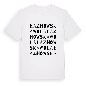 Łaznowska Wola ordlek t-shirt – ekologisk bomull t-shirt från Pinshirt