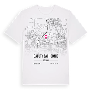 Bałuty Zachodnie karta t-shirt – ekologisk bomull t-shirt från Pinshirt