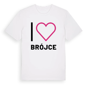Jag älskar Brójce t-shirt stort tryck – ekologisk bomull t-shirt från Pinshirt