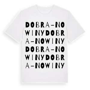 Dobra-Nowiny ordlek t-shirt – ekologisk bomull t-shirt från Pinshirt