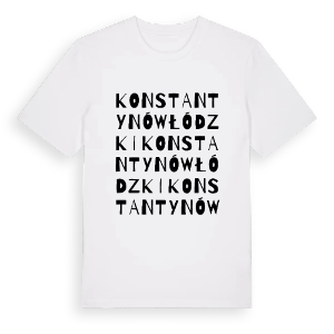 Konstantynów Łódzki ordlek t-shirt – ekologisk bomull t-shirt från Pinshirt