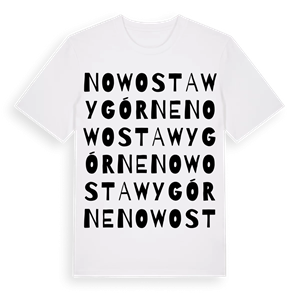 Nowostawy Górne ordlek t-shirt – ekologisk bomull t-shirt från Pinshirt