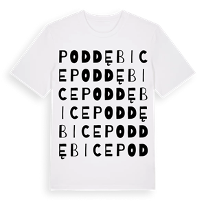 Poddębice ordlek t-shirt – ekologisk bomull t-shirt från Pinshirt